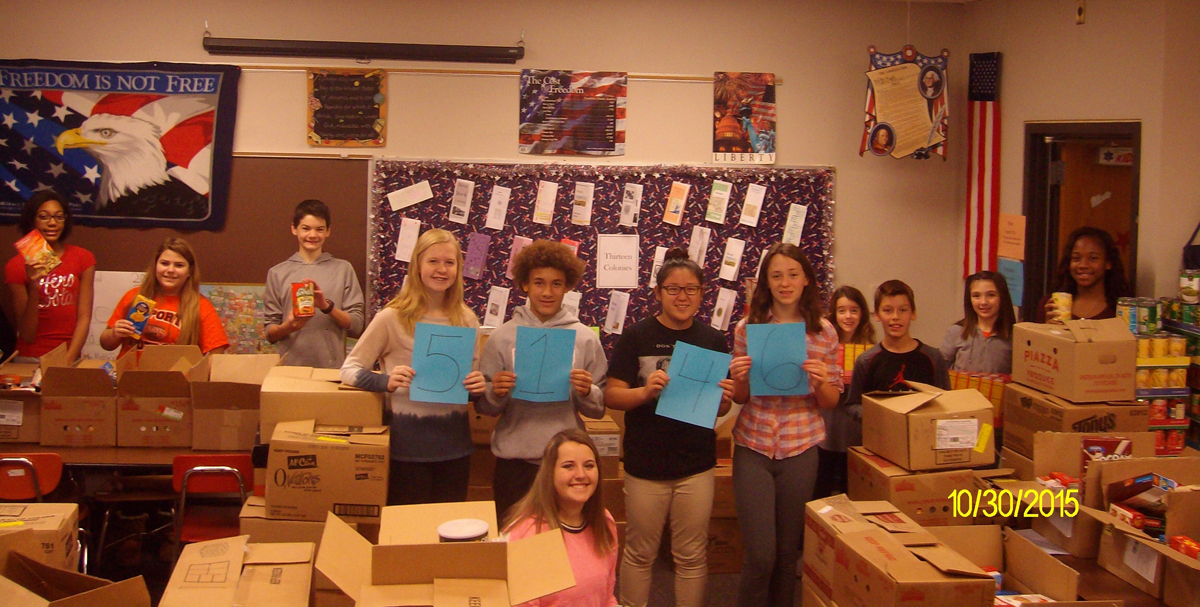 Boston Middle School Students and Staff Participate in 2015 Canned Food Drive