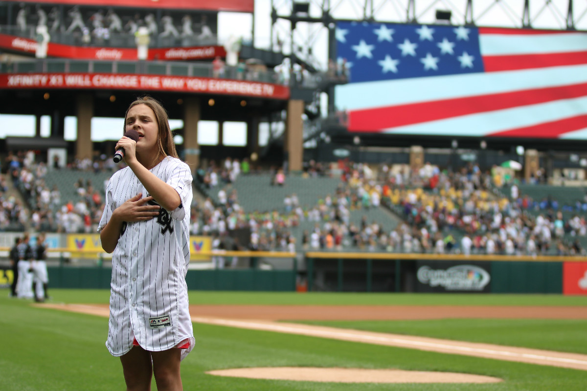La Porte County Middle Schooler Abigail Tomblin Dazzles Fans at White Sox Game with her Rendention of the Star Spangled Banner