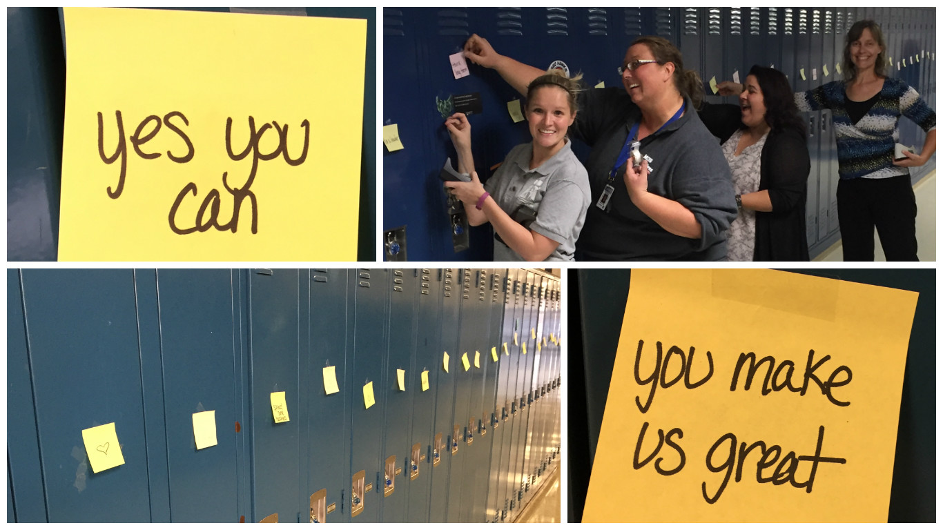 Michigan City High School Teachers and Students Lift Spirits with Post-It Surprise