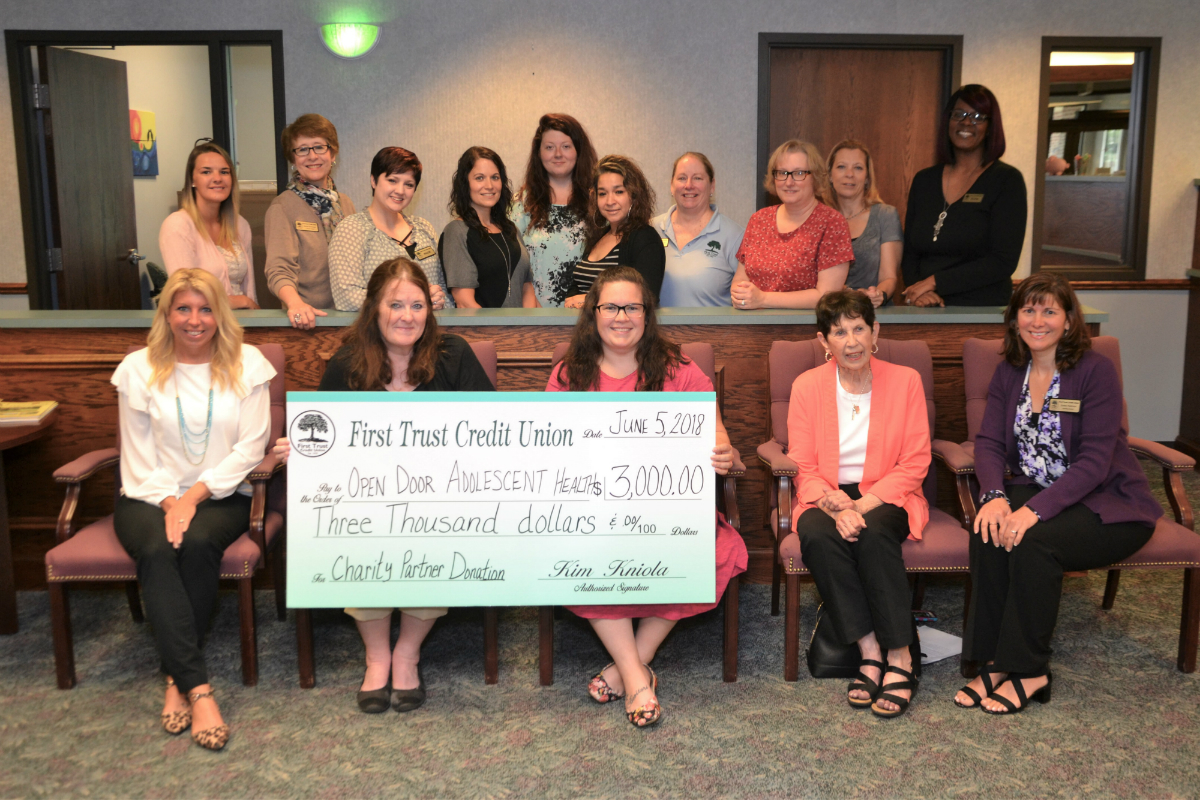 First Trust Credit Union Gives Back to Community With Donation to Open Door Adolescent Health in Michigan City